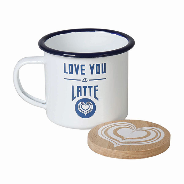 Love You A Latte Enamel Mug And Coaster Set