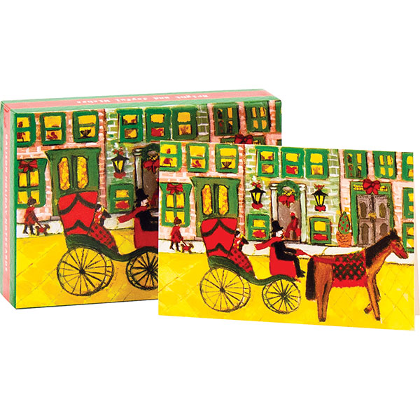 Carriage Ride Through Town Petite Holiday Notecards