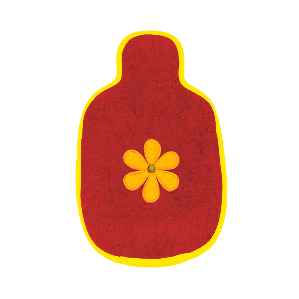 Appliqu&eacute; Flower Hot Water Bottle Cover