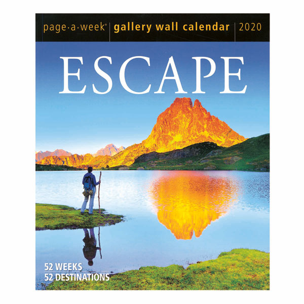 Escape Page A Week 2020 Gallery Wall Calendar 52 Weeks 52 Destinations Daedalus Books D95024