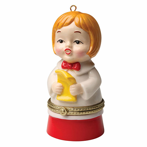 Product image for Porcelain Surprise Ornament - Caroler Girl