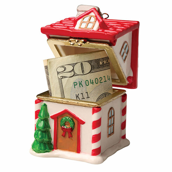 Product image for Porcelain Surprise Ornament - Santa's House
