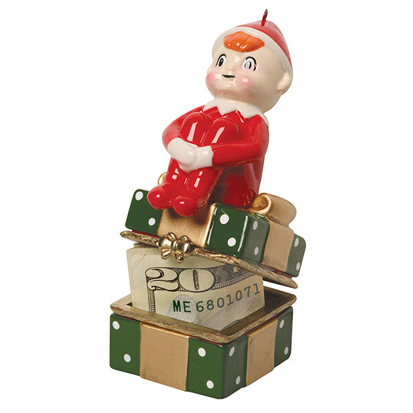 Product image for Porcelain Surprise Ornament - Elf on Presents