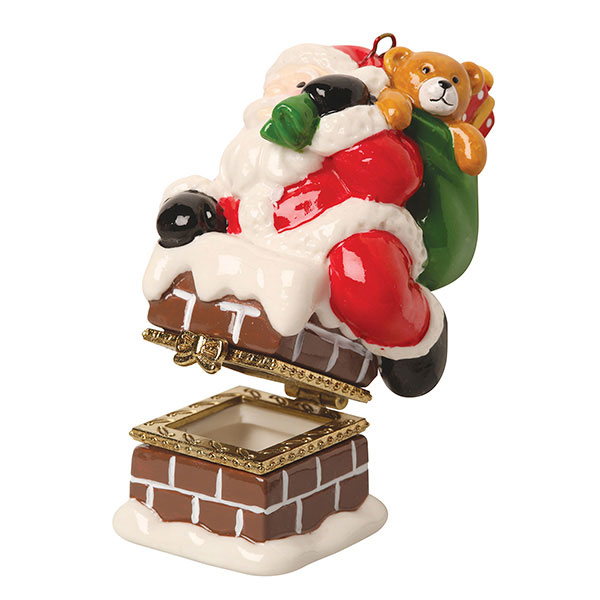 Porcelain Surprise Ornament - Santa in Chimney Style 2
