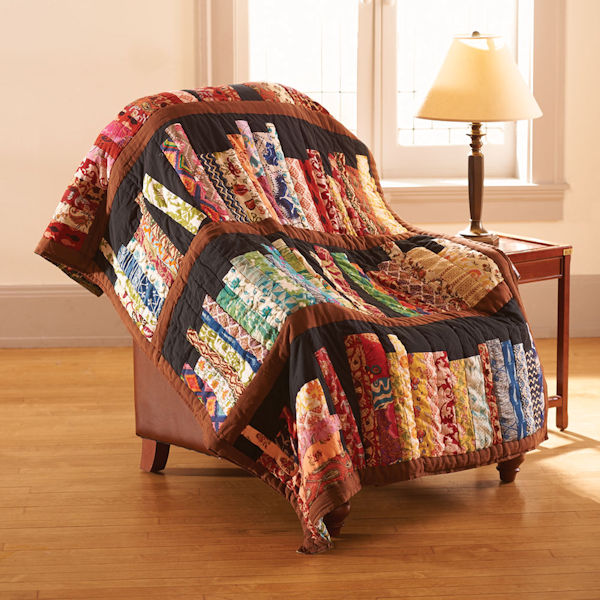 Library Books Quilted Throw