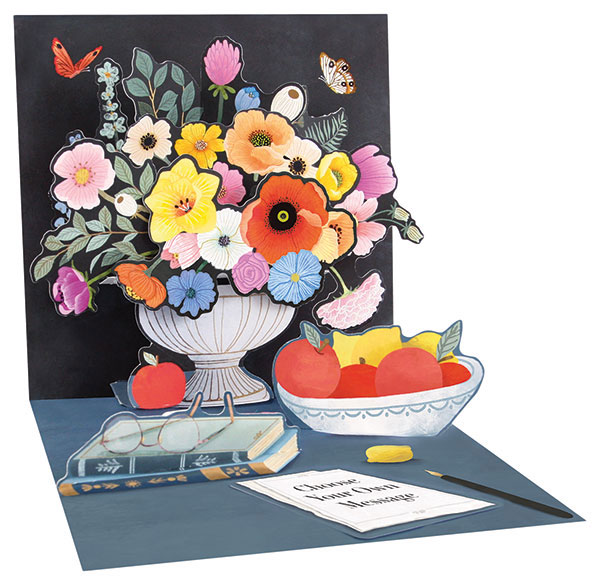 Product image for Baroque Dark Floral Pop Up Card