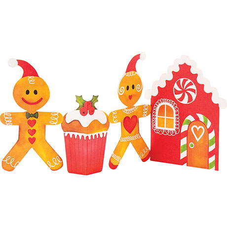 Gingerbread Tri-Fold Christmas Cards