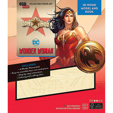Wonder Woman Tiara 3D Wood Model & Book