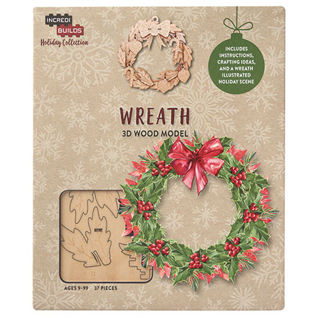 Holiday Wreath 3D Wood Model