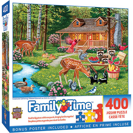 Family Time Creekside Gathering 400 Piece Jigsaw Puzzle Set