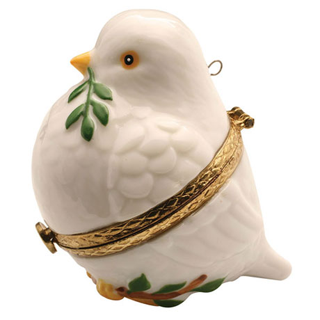 Porcelain Surprise Ornament - Peace Dove