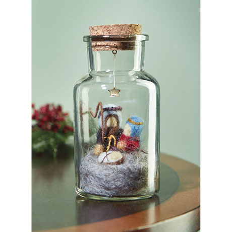 Wool Nativity In A Jar