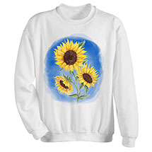 Alternate Image 2 for Sunflowers on White T-Shirt