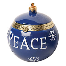Product Image for Porcelain Surprise Ornament - Peace Blue Round