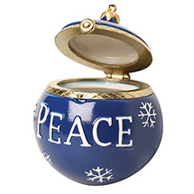 Alternate image Porcelain Surprise Ornament - Peace Blue Round