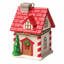 Alternate image Porcelain Surprise Ornament - Santa's House