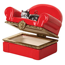 Alternate Image 2 for Porcelain Surprise Ornament - Cat on Chair