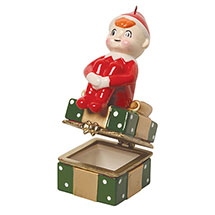 Alternate image Porcelain Surprise Ornament - Elf on Presents