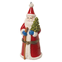 Alternate image Porcelain Surprise Ornament - Vintage Santa with Tree
