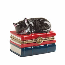 Product Image for Porcelain Surprise Ornament - Tuxedo Kitten on Books