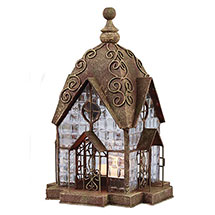 Glass Panel Candle Lantern Architectural Design in Metal Frame - Windale