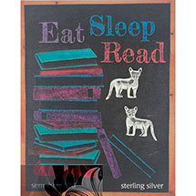 Alternate Image 1 for Eat Sleep Read Cat Earrings